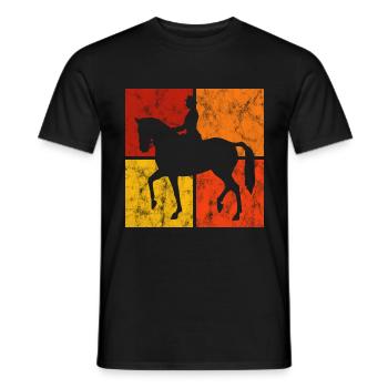 Dressage Cavalier de dressage Cheval d’équitation - T-shirt homme - noir - Devant - AI Model Male 178 light (178cm)