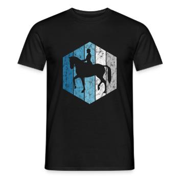 Dressur Dressurreiten Dressurreiter Reiten Pferd - Männer T-Shirt - Schwarz - Vorne - AI Model Male 178 light (178cm)