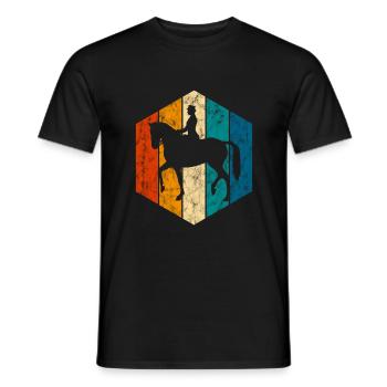 Dressur Dressurreiten Dressurreiter Reiten Pferd - Männer T-Shirt - Schwarz - Vorne - AI Model Male 178 light (178cm)