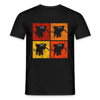 Eléphant éléphant pour enfants - T-shirt homme - noir - Devant - AI Model Male 178 light (178cm)