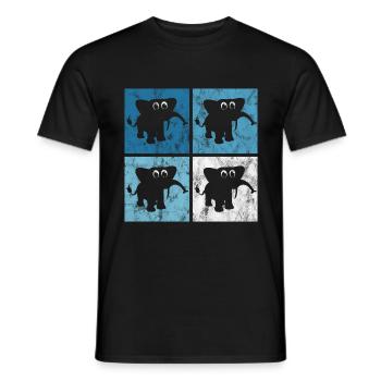 Eléphant éléphant pour enfants - T-shirt homme - noir - Devant - AI Model Male 178 light (178cm)