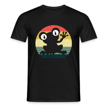 Frosch Frösche Geschenk für Kinder Lustig Witzig - Männer T-Shirt - Schwarz - Vorne - AI Model Male 178 light (178cm)