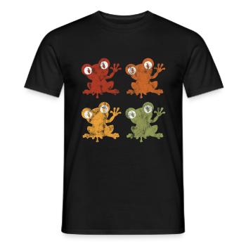 Frosch Frösche Geschenk für Kinder Lustig Witzig - Männer T-Shirt - Schwarz - Vorne - AI Model Male 178 light (178cm)