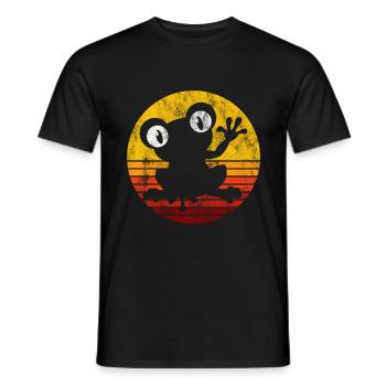 Frosch Frösche Geschenk für Kinder Lustig Witzig - Männer T-Shirt - Schwarz - Vorne - AI Model Male 178 light (178cm)