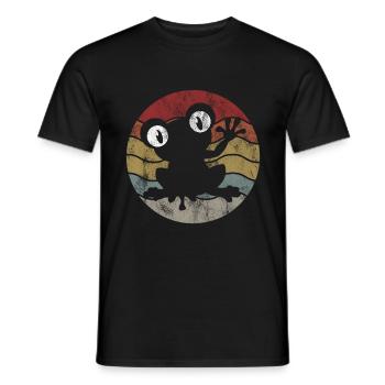 Frosch Frösche Geschenk für Kinder Lustig Witzig - Männer T-Shirt - Schwarz - Vorne - AI Model Male 178 light (178cm)
