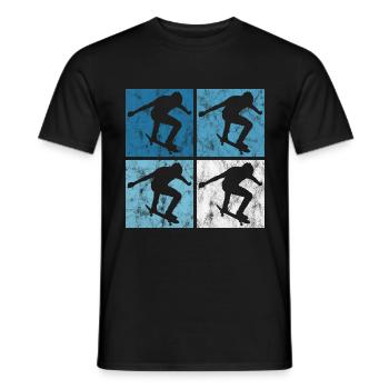 Skateboarder Skateboard Skater Skate Skateing - T-shirt homme - noir - Devant - AI Model Male 178 light (178cm)