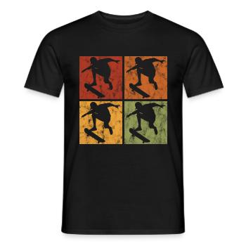 Skateboarder Skateboard Skater Skate Skateing - T-shirt homme - noir - Devant - AI Model Male 178 light (178cm)