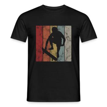 Skateboarder Skateboard Skater Skate Skateing - T-shirt homme - noir - Devant - AI Model Male 178 light (178cm)