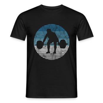 Bodybuilding Bodybuilder GYM Fitnessstudio Retro - Men's T-Shirt - black - Front - AI Model Male 178 light (178cm)