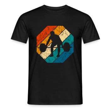 Bodybuilding Bodybuilder GYM Fitnessstudio Retro - Men's T-Shirt - black - Front - AI Model Male 178 light (178cm)