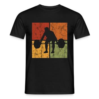 Bodybuilding Bodybuilder GYM Fitnessstudio Retro - Men's T-Shirt - black - Front - AI Model Male 178 light (178cm)