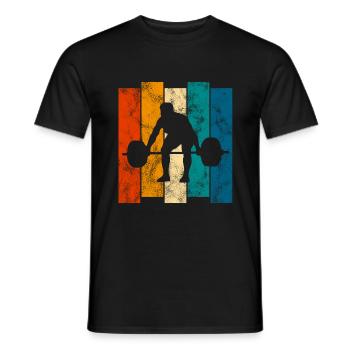 Bodybuilding Bodybuilder GYM Fitnessstudio Retro - Männer T-Shirt - Schwarz - Vorne - AI Model Male 178 light (178cm)
