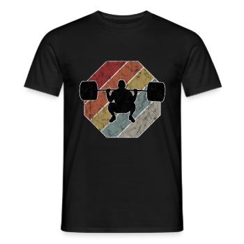 Bodybuilding Bodybuilder GYM Fitnessstudio Retro - Men's T-Shirt - black - Front - AI Model Male 178 light (178cm)