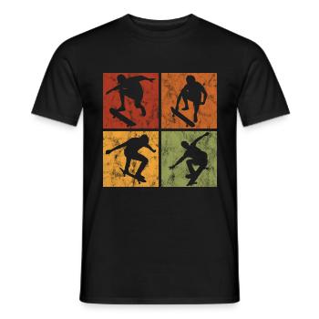 Skateboard Skateboarder Skater Skate Skateing - T-shirt homme - noir - Devant - AI Model Male 178 light (178cm)
