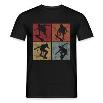 Skateboard Skateboarder Skater Skate Skateing - T-shirt homme - noir - Devant - AI Model Male 178 light (178cm)