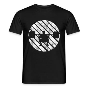 Bodybuilding Bodybuilder GYM Fitnessstudio Retro - Men's T-Shirt - black - Front - AI Model Male 178 light (178cm)