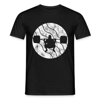 Bodybuilding Bodybuilder GYM Fitnessstudio Retro - Men's T-Shirt - black - Front - AI Model Male 178 light (178cm)