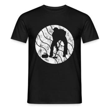 Ice Curling Curler Curling Retro Gift - Men's T-Shirt - black - Front - AI Model Male 178 light (178cm)