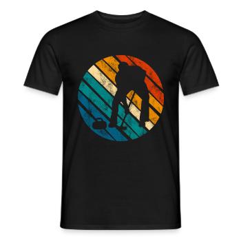 Ice Curling Curler Curling Retro Gift - Men's T-Shirt - black - Front - AI Model Male 178 light (178cm)