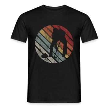Curling sur glace Curling Retro Cadeau - T-shirt homme - noir - Devant - AI Model Male 178 light (178cm)