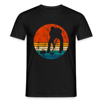 Eis Curling Curler Eisstockschießen Retro Geschenk - Männer T-Shirt - Schwarz - Vorne - AI Model Male 178 light (178cm)