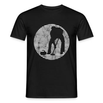 Eis Curling Curler Eisstockschießen Retro Geschenk - Männer T-Shirt - Schwarz - Vorne - AI Model Male 178 light (178cm)
