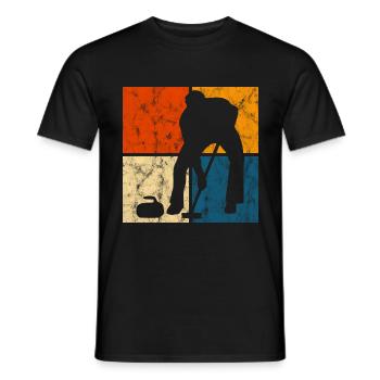 Curling sur glace Curling Retro Cadeau - T-shirt homme - noir - Devant - AI Model Male 178 light (178cm)