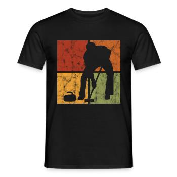 Curling sur glace Curling Retro Cadeau - T-shirt homme - noir - Devant - AI Model Male 178 light (178cm)