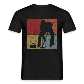 Curling sur glace Curling Retro Cadeau - T-shirt homme - noir - Devant - AI Model Male 178 light (178cm)
