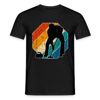 Curling sur glace Curling Retro Cadeau - T-shirt homme - noir - Devant - AI Model Male 178 light (178cm)