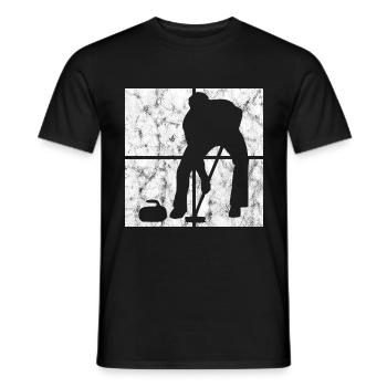 Curling sur glace Curling Retro Cadeau - T-shirt homme - noir - Devant - AI Model Male 178 light (178cm)