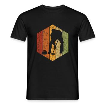 Curling sur glace Curling Retro Cadeau - T-shirt homme - noir - Devant - AI Model Male 178 light (178cm)