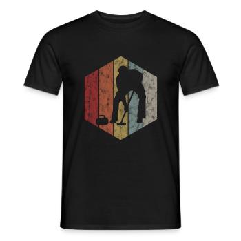 Curling sur glace Curling Retro Cadeau - T-shirt homme - noir - Devant - AI Model Male 178 light (178cm)