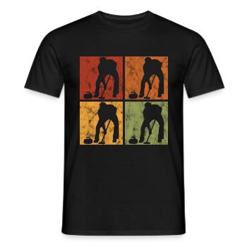Curling sur glace Curling Retro Cadeau - T-shirt homme - noir - Devant - AI Model Male 178 light (178cm)