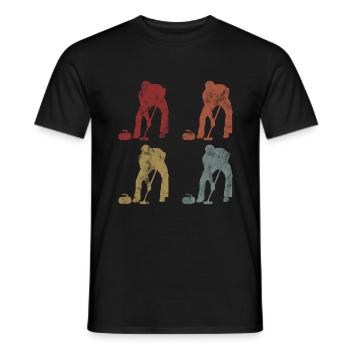Curling sur glace Curling Retro Cadeau - T-shirt homme - noir - Devant - AI Model Male 178 light (178cm)