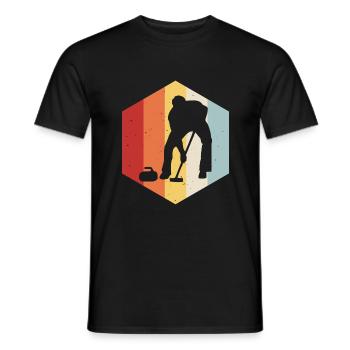 Curling sur glace Curling Retro Cadeau - T-shirt homme - noir - Devant - AI Model Male 178 light (178cm)