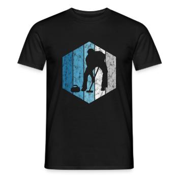 Curling sur glace Curling Retro Cadeau - T-shirt homme - noir - Devant - AI Model Male 178 light (178cm)