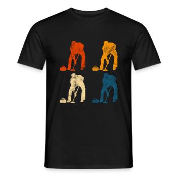 Ice Curling Curler Curling Retro Gift - Men's T-Shirt - black - Front - AI Model Male 178 light (178cm)