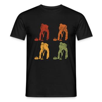 Curling sur glace Curling Retro Cadeau - T-shirt homme - noir - Devant - AI Model Male 178 light (178cm)