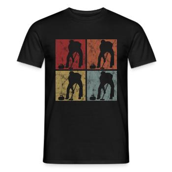Curling sur glace Curling Retro Cadeau - T-shirt homme - noir - Devant - AI Model Male 178 light (178cm)