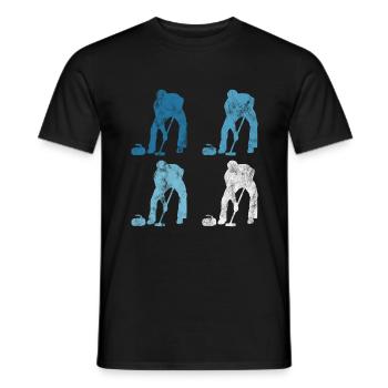 Curling sur glace Curling Retro Cadeau - T-shirt homme - noir - Devant - AI Model Male 178 light (178cm)