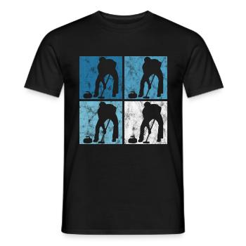 Curling sur glace Curling Retro Cadeau - T-shirt homme - noir - Devant - AI Model Male 178 light (178cm)