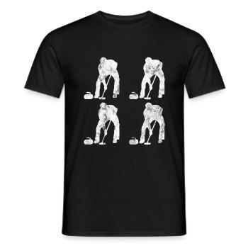 Curling sur glace Curling Retro Cadeau - T-shirt homme - noir - Devant - AI Model Male 178 light (178cm)