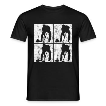 Curling sur glace Curling Retro Cadeau - T-shirt homme - noir - Devant - AI Model Male 178 light (178cm)