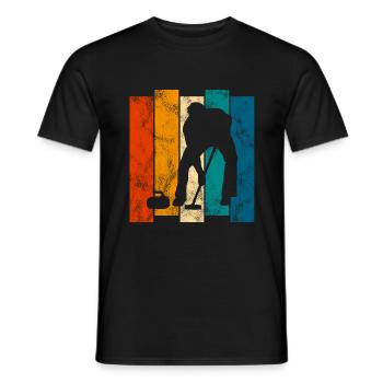 Curling sur glace Curling Retro Cadeau - T-shirt homme - noir - Devant - AI Model Male 178 light (178cm)