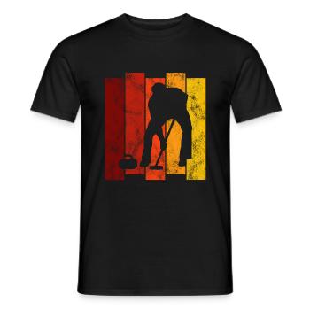 Ice Curling Curler Ice Stock Shooting Retro Gift - T-shirt homme - noir - Devant - AI Model Male 178 light (178cm)
