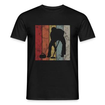 Curling sur glace Curling Retro Cadeau - T-shirt homme - noir - Devant - AI Model Male 178 light (178cm)