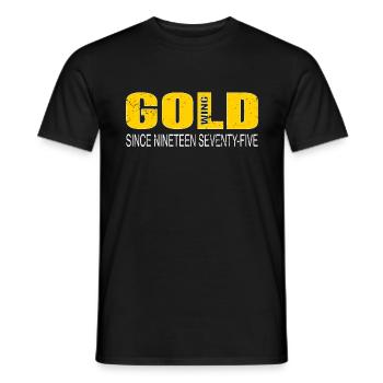 Motorcycle Biker Goldwing Gold Wing 1975 - Men's T-Shirt - black - Front - AI Model Male 178 light (178cm)