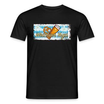 Bier - Weißbier Yoga Retro Vintage Sonnenuntergang - Männer T-Shirt - Schwarz - Vorne - AI Model Male 178 light (178cm)