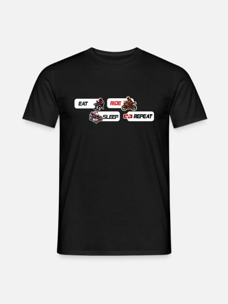 Eat Sleep Ride Repeat Motorcycle & Biker Quote - Men's T-Shirt - black